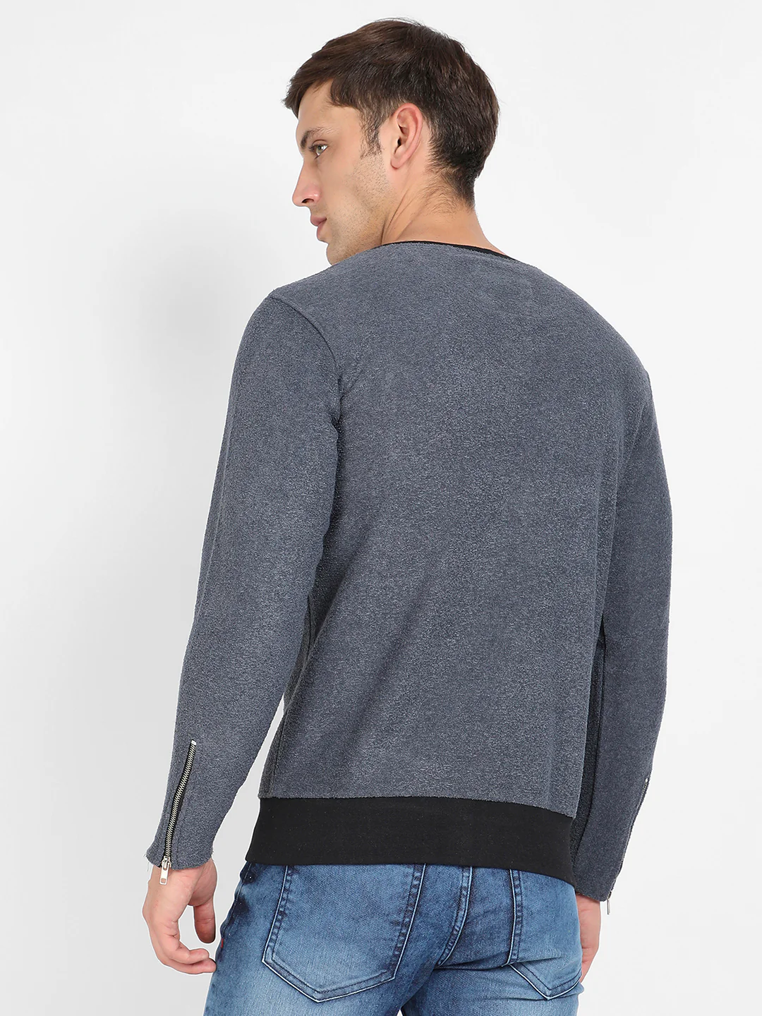 Zip-Front Heathered Jacket - Image 4