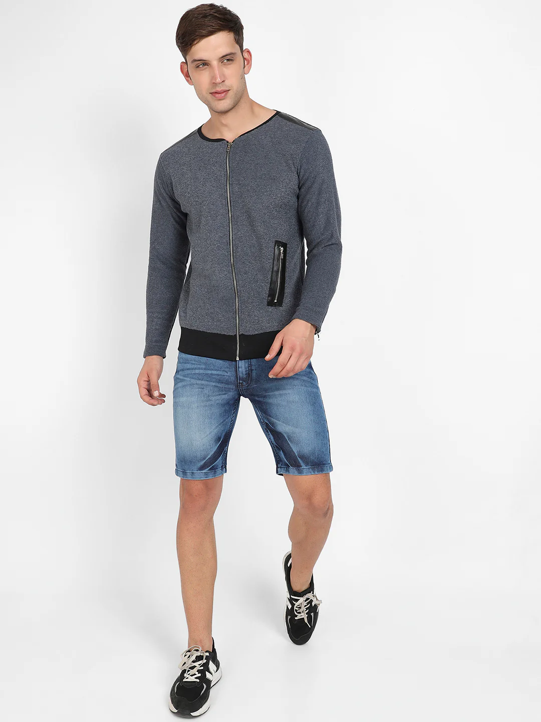 Zip-Front Heathered Jacket - Image 5