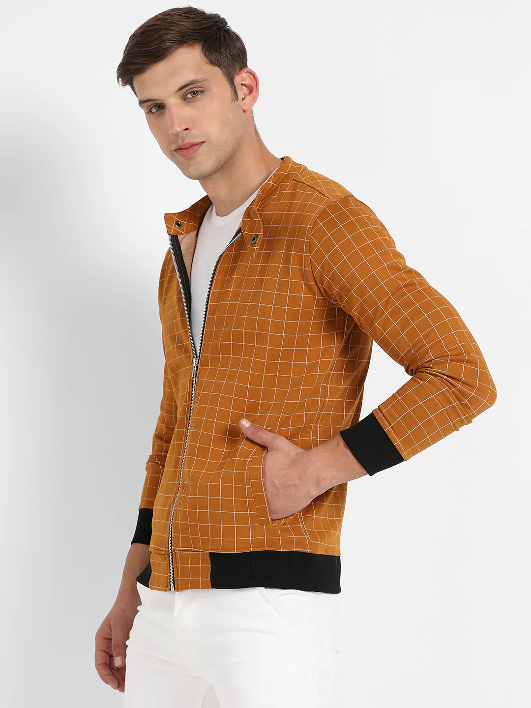 Graph Checks Jacket With Contrast Hem - Image 3