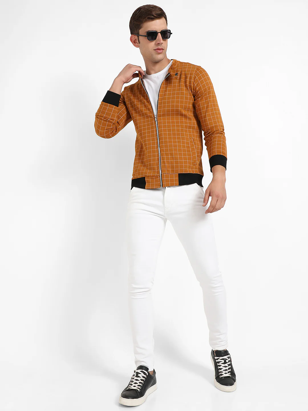 Graph Checks Jacket With Contrast Hem - Image 6