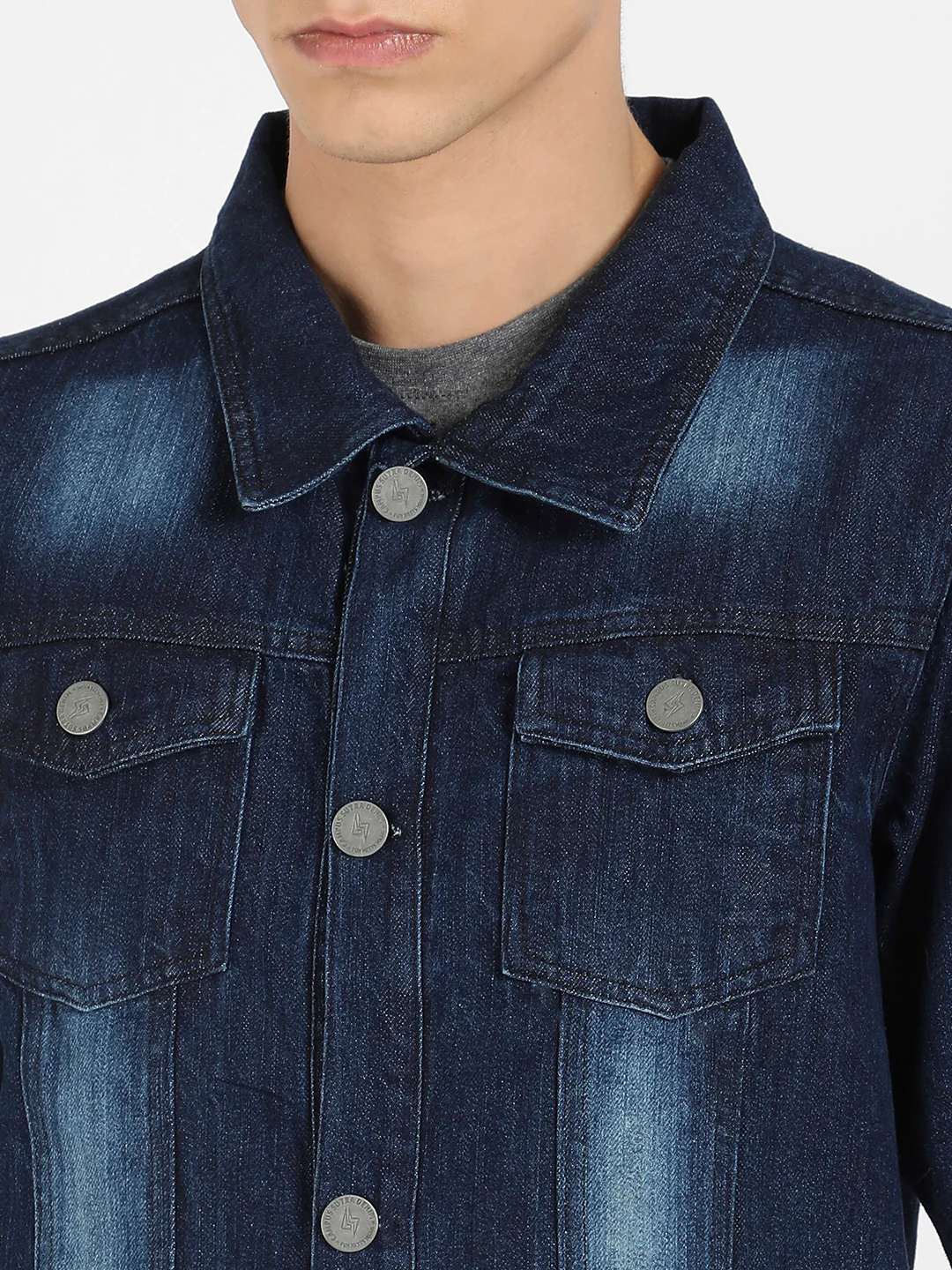 Medium-Wash Denim Jacket With Patch Pocket - Image 7