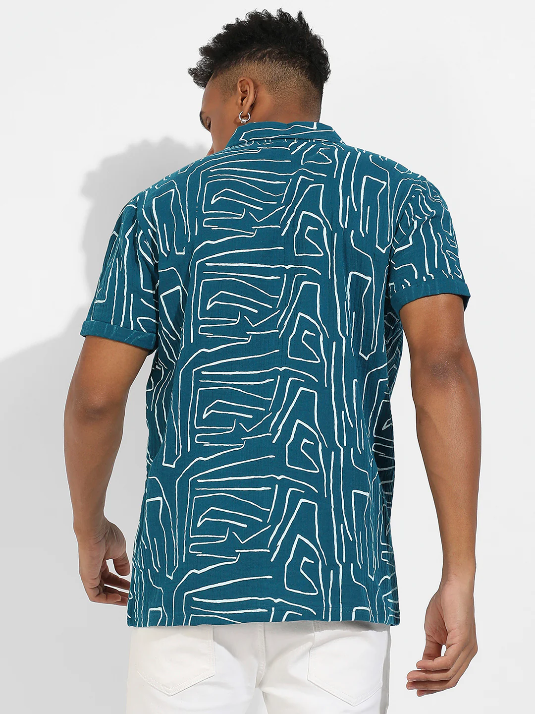 Abstract Lines Print Shirt - Image 4
