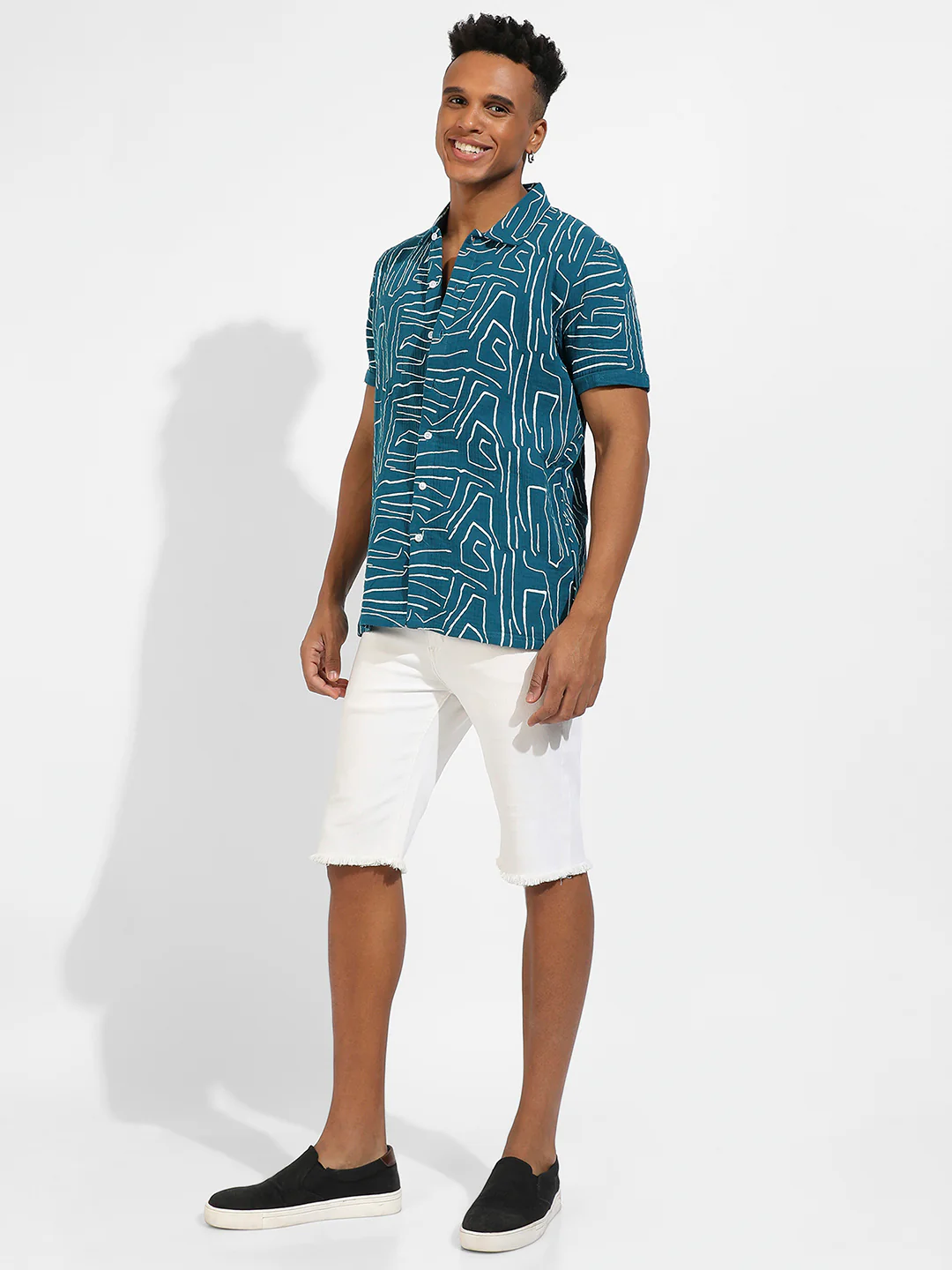 Abstract Lines Print Shirt - Image 5
