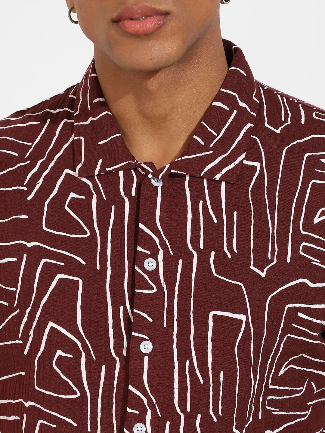 Abstract Lines Print Shirt - Image 7