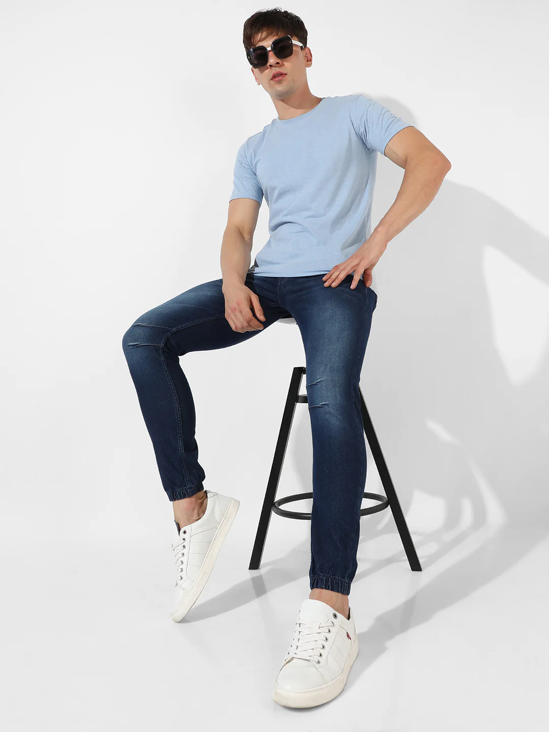 Cinched Hem Denim Jeans - Image 6