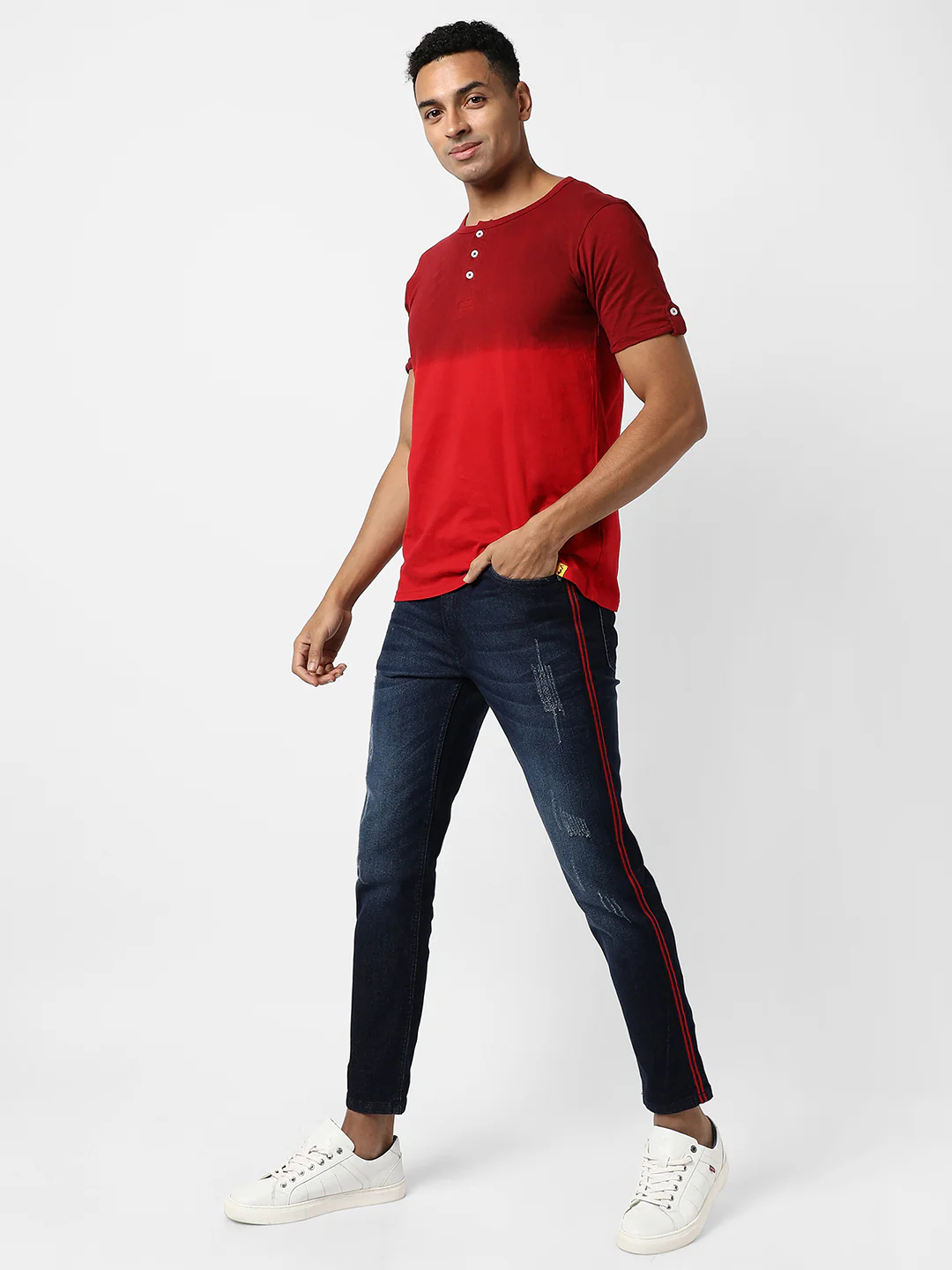 Pencil Side-Striped Denim Jeans - Image 5