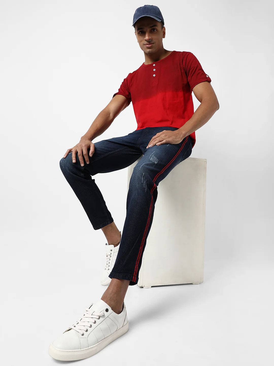 Pencil Side-Striped Denim Jeans - Image 6