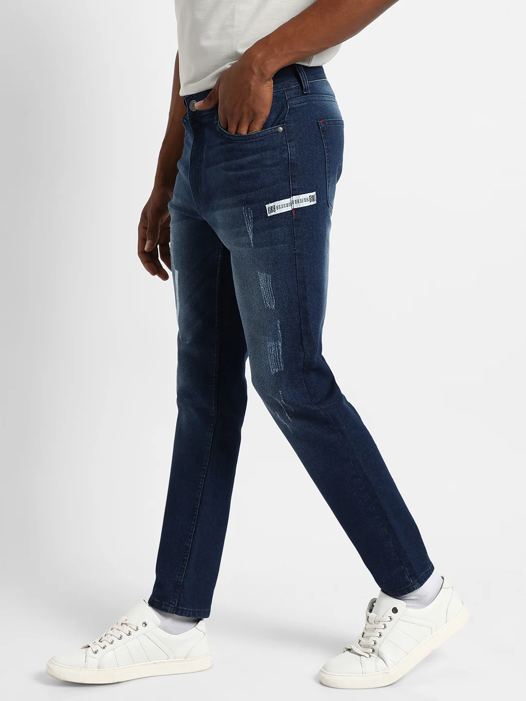 Embroidered Patched Denim Jeans - Image 3