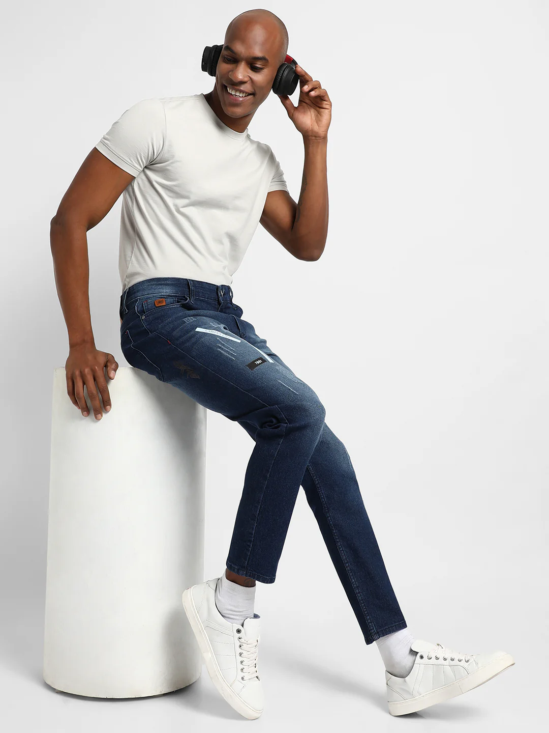 Embroidered Patched Denim Jeans - Image 6