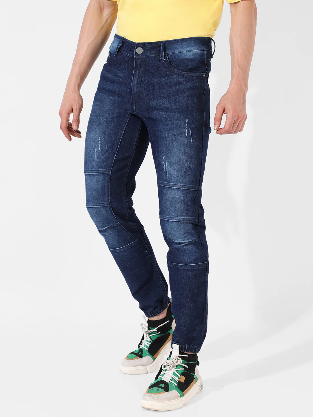 Self-Design Parallel Stitched Denim Jeans - Image 3