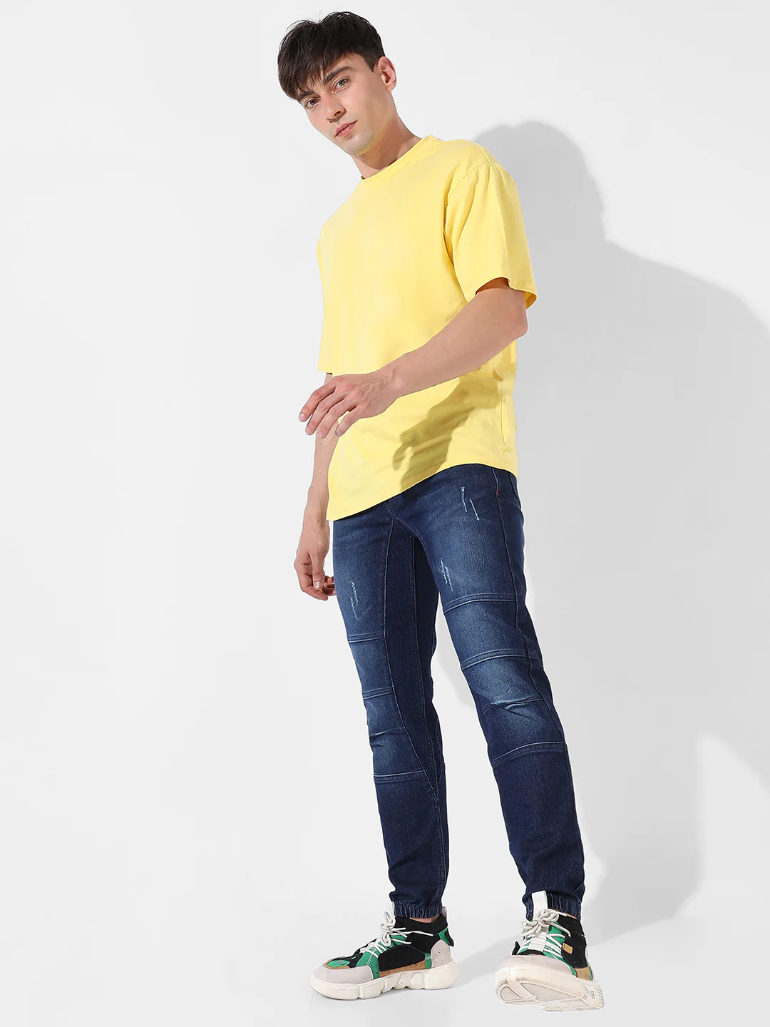 Self-Design Parallel Stitched Denim Jeans - Image 5