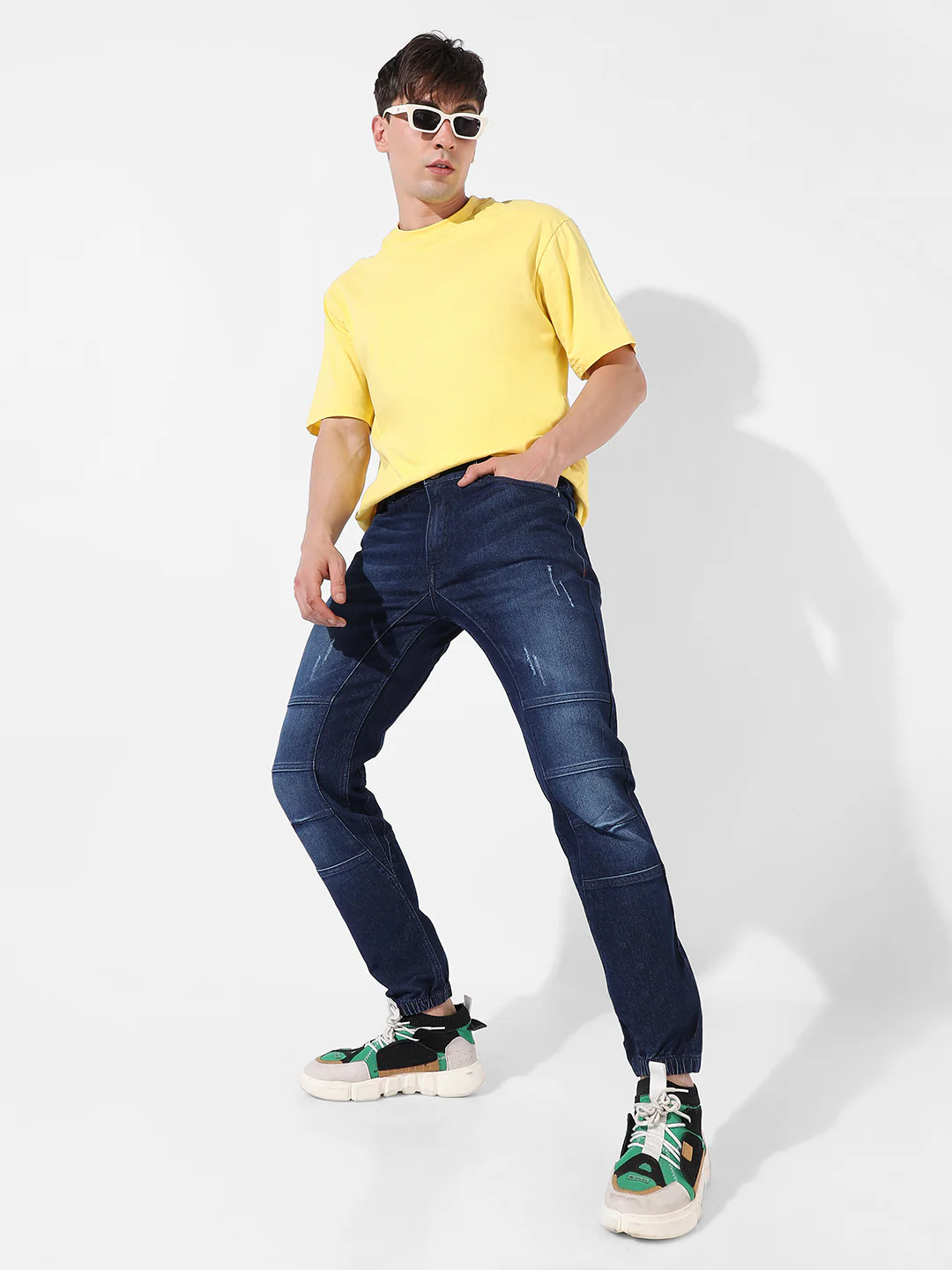 Self-Design Parallel Stitched Denim Jeans - Image 6