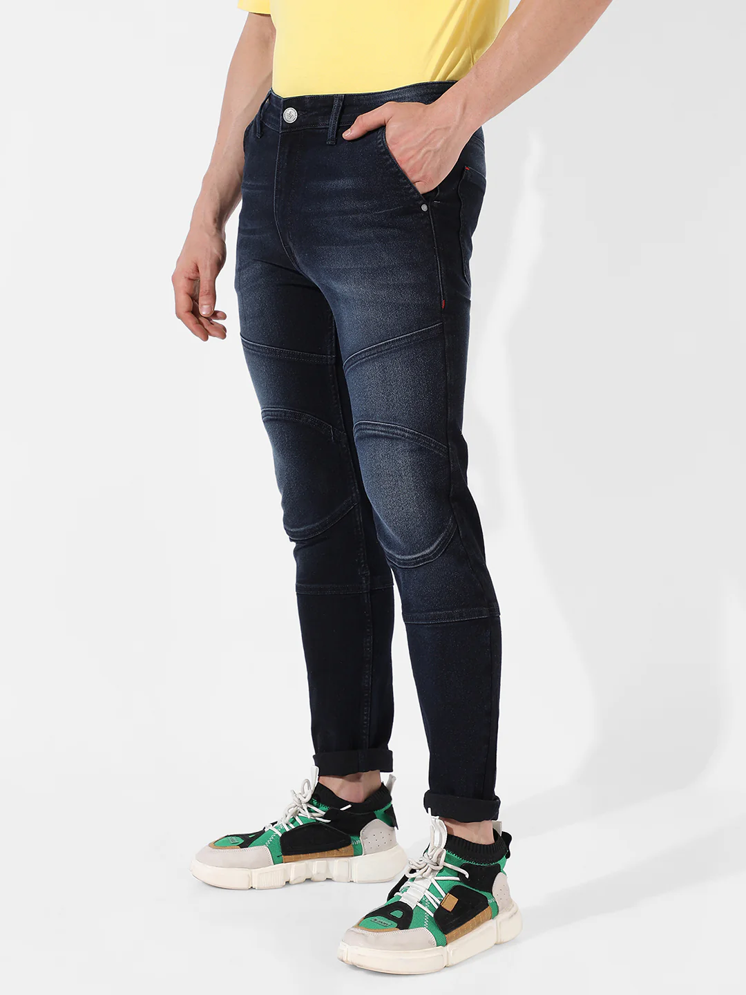 Self-Design Patched Denim Jeans - Image 3