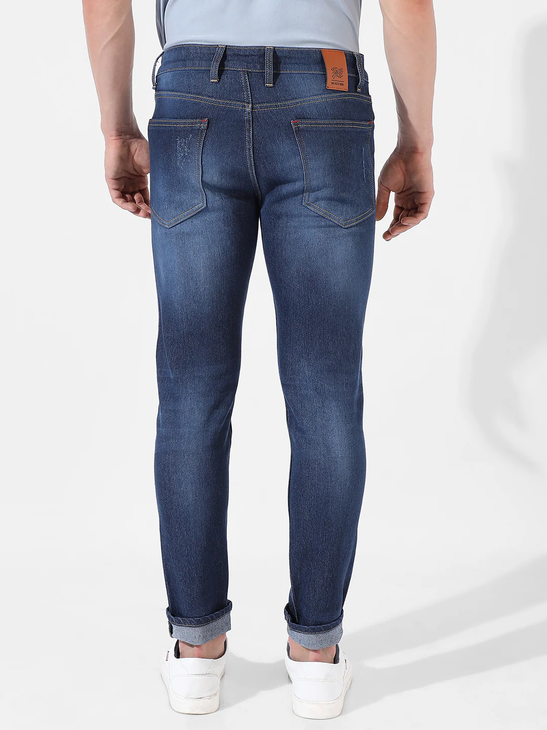 Rolled Hem Denim Jeans - Image 4