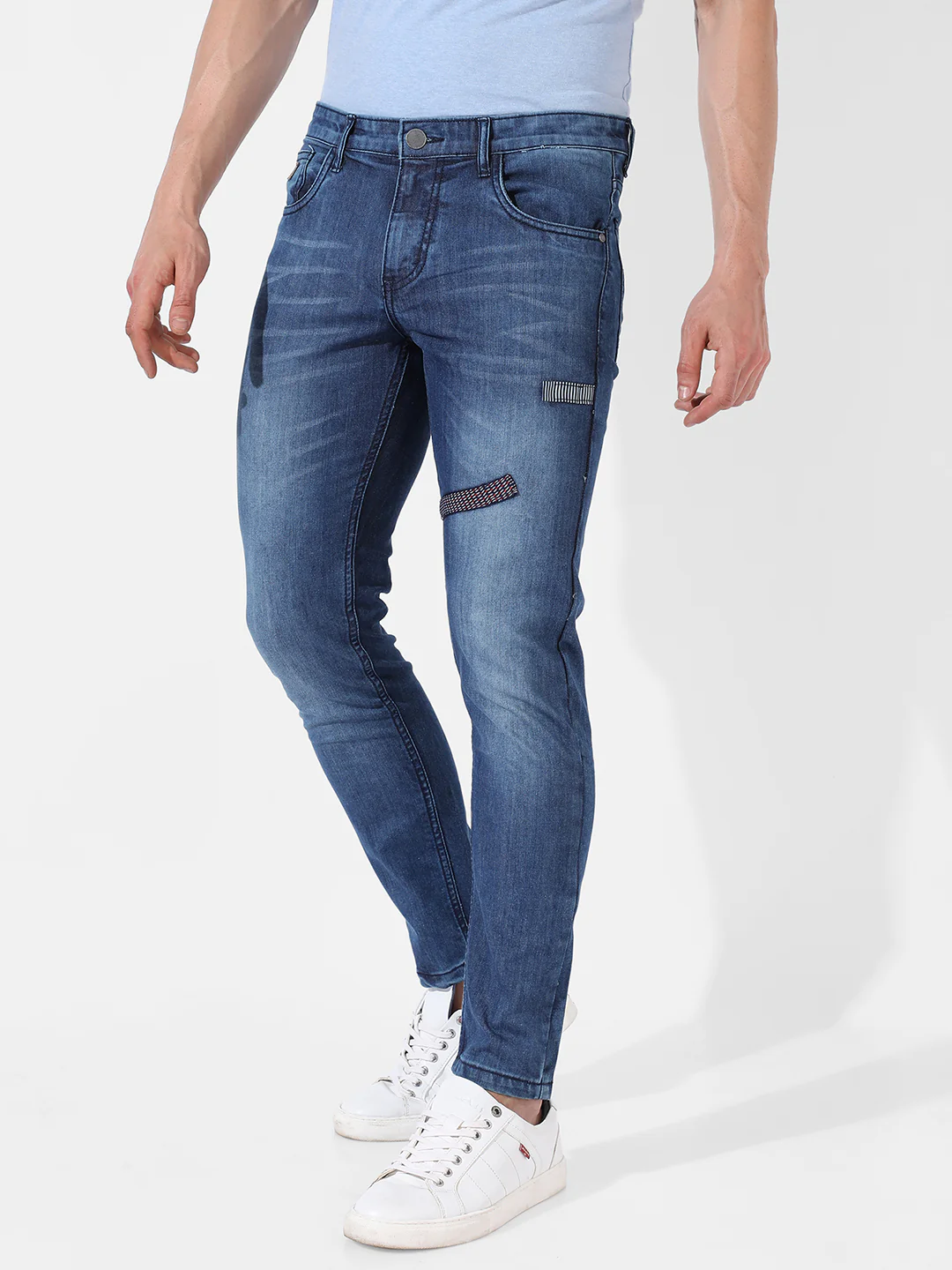 Embroidered Patched Denim Jeans - Image 3