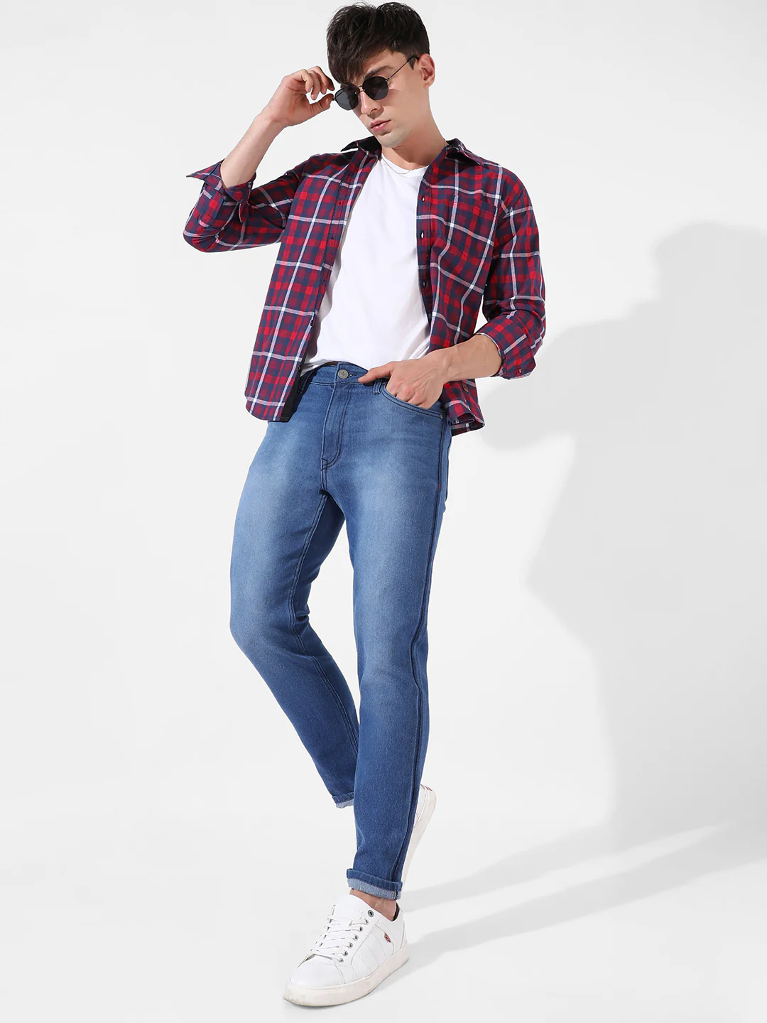 Contrast Side Wash Denim Jeans - Image 5