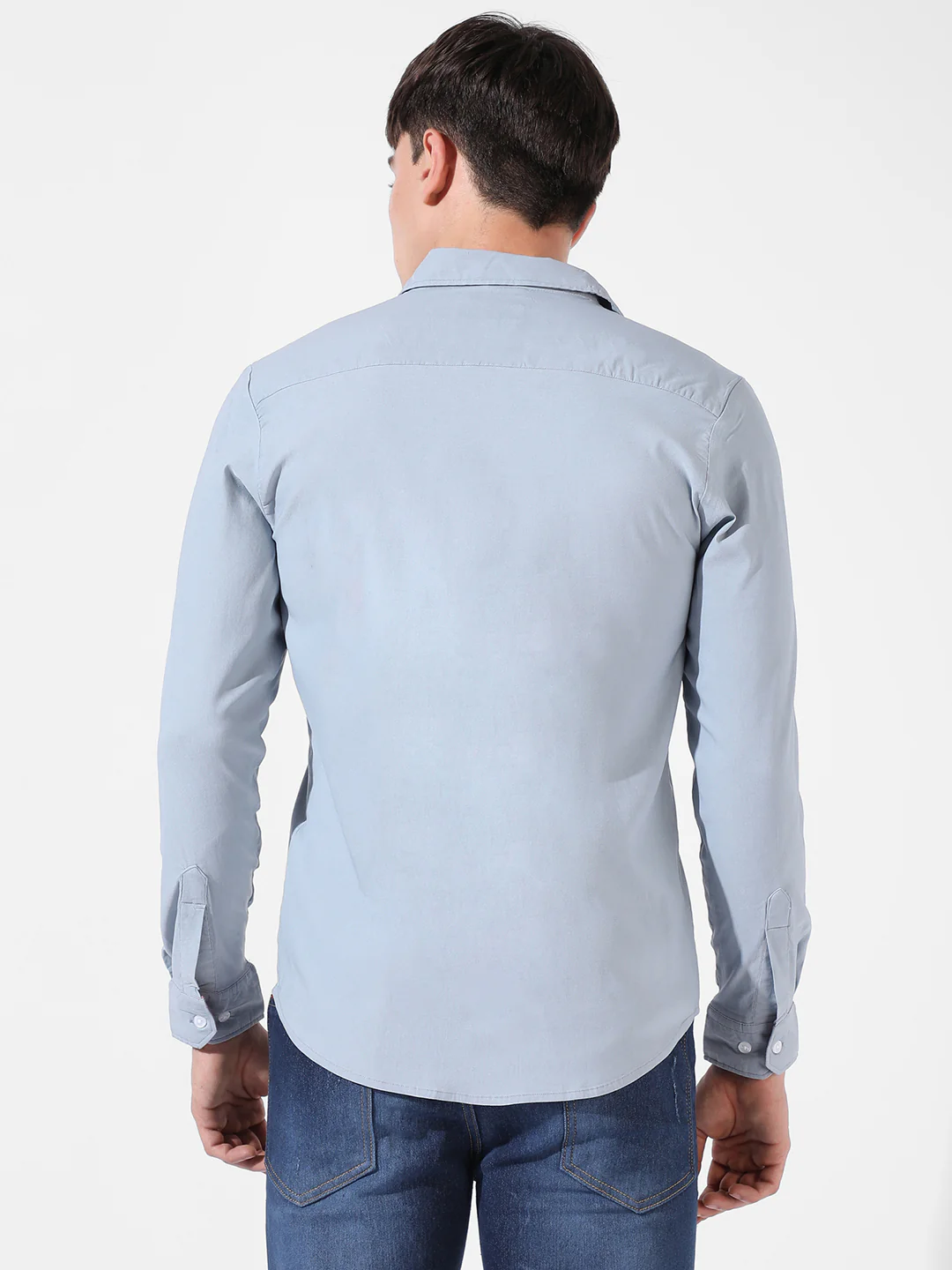 Blue Button Down Casual Shirt - Image 4
