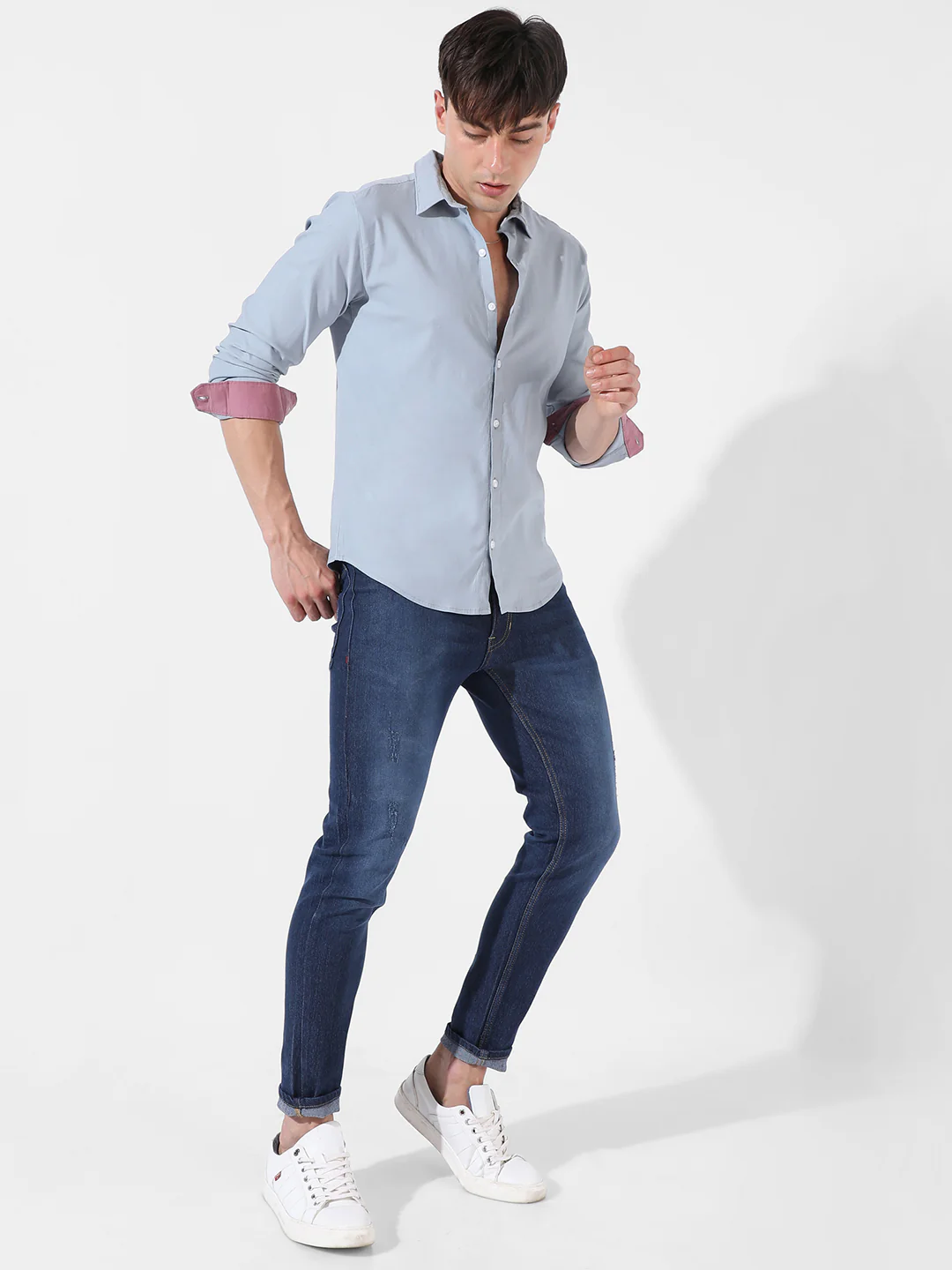 Blue Button Down Casual Shirt - Image 5