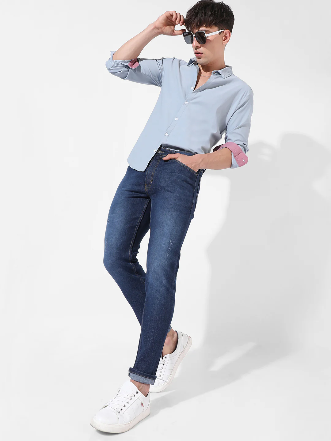 Blue Button Down Casual Shirt - Image 6