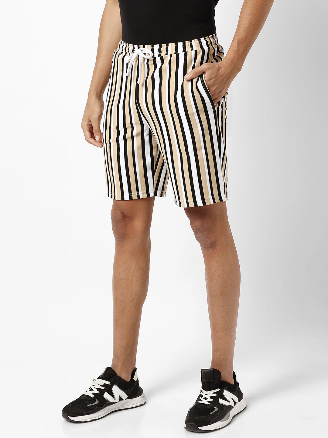 Barcode Striped Knit Shorts - Image 3