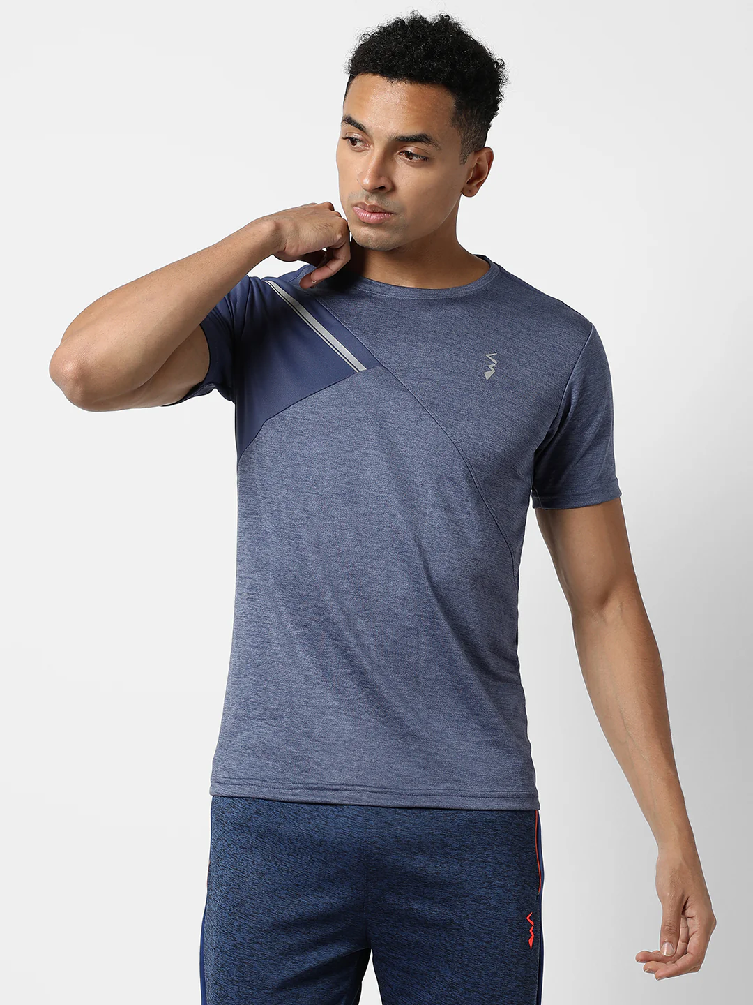 Contrast Heathered Activewear T-Shirt - Image 2