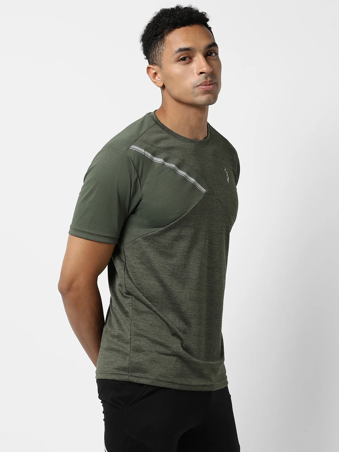 Contrast Heathered Activewear T-Shirt - Image 3