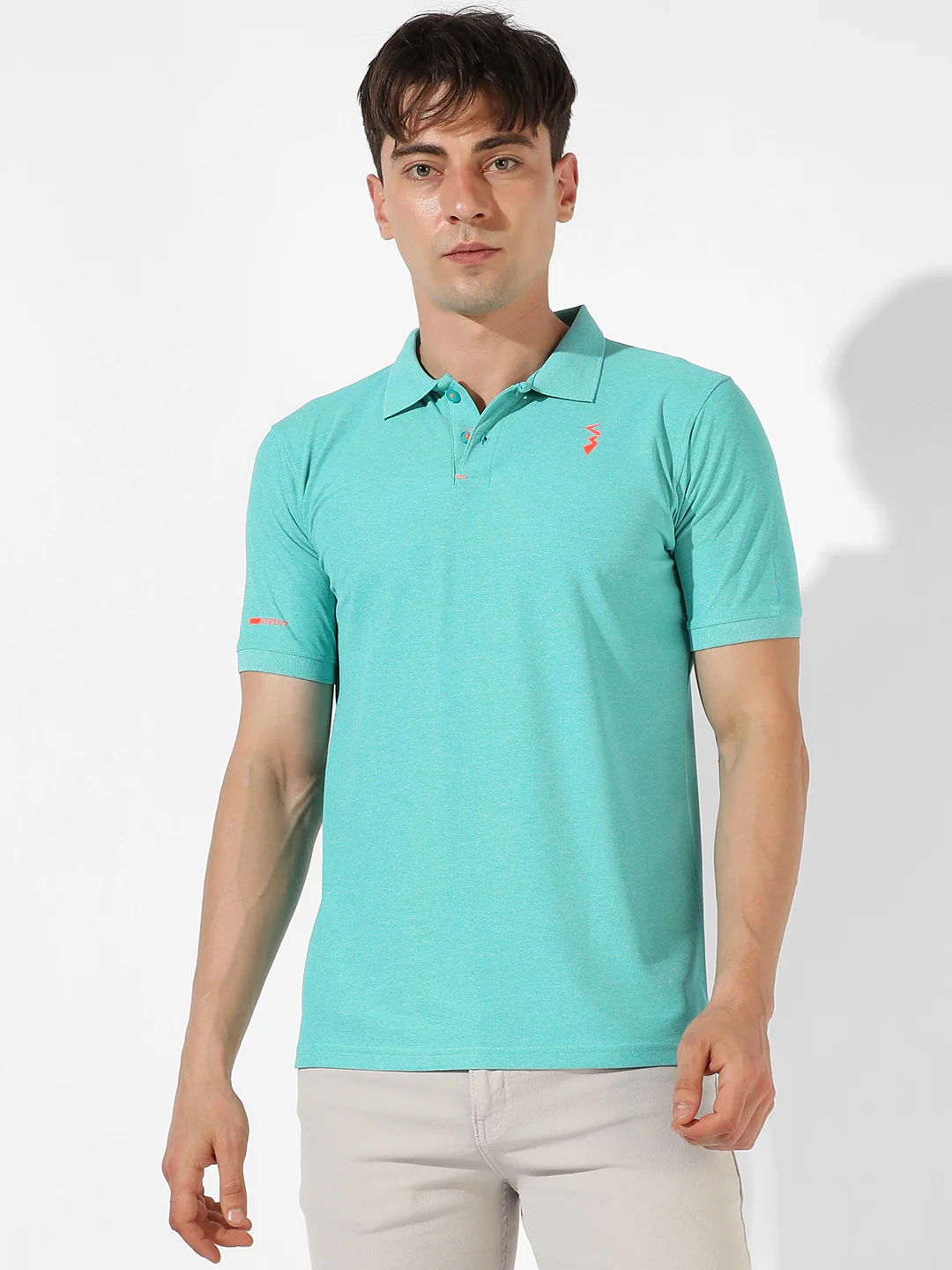 Solid Polo Activewear T-Shirt - Image 2