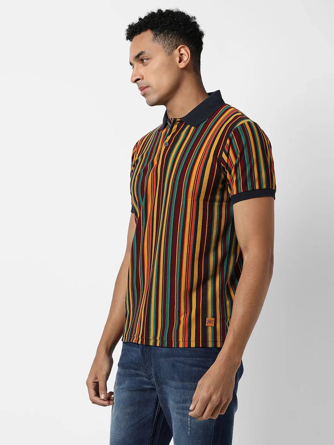 Candy Striped Polo T-Shirt - Image 3