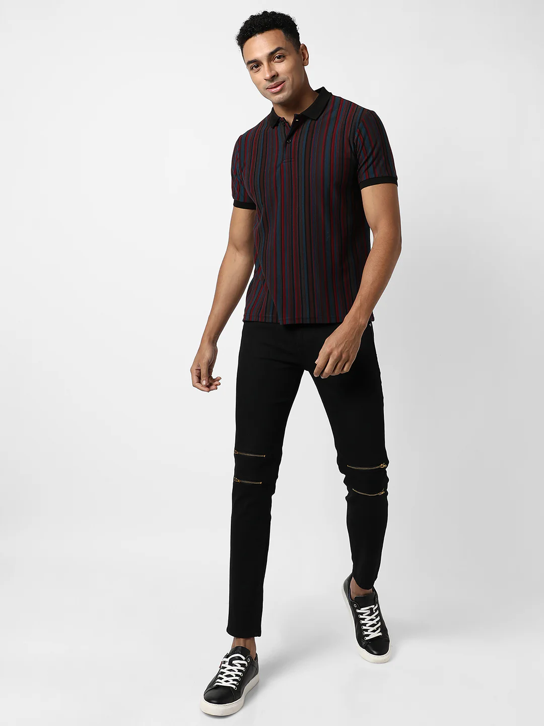 Candy Striped Polo T-Shirt - Image 5