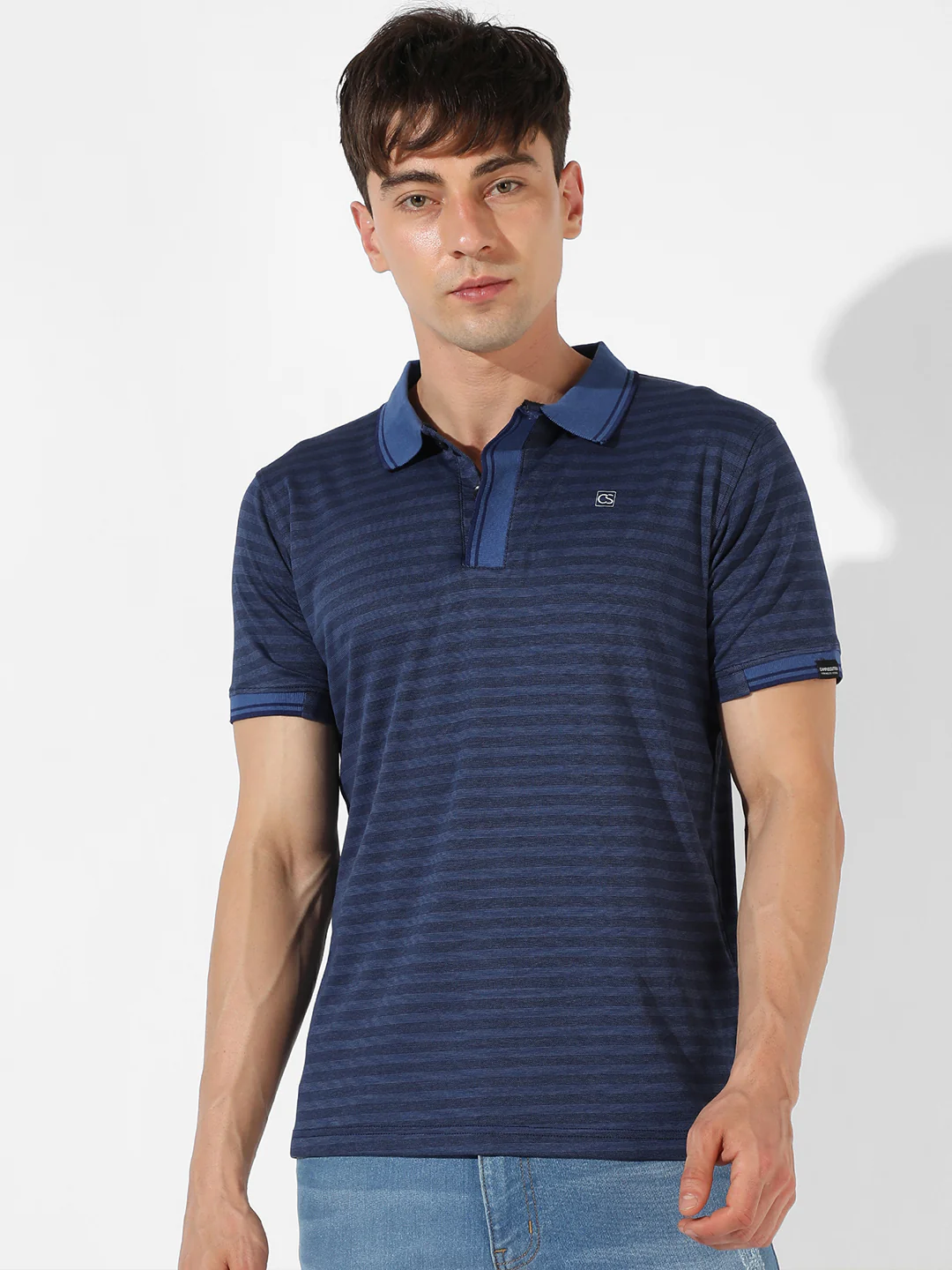Horizontal Striped Polo T-Shirt - Image 2