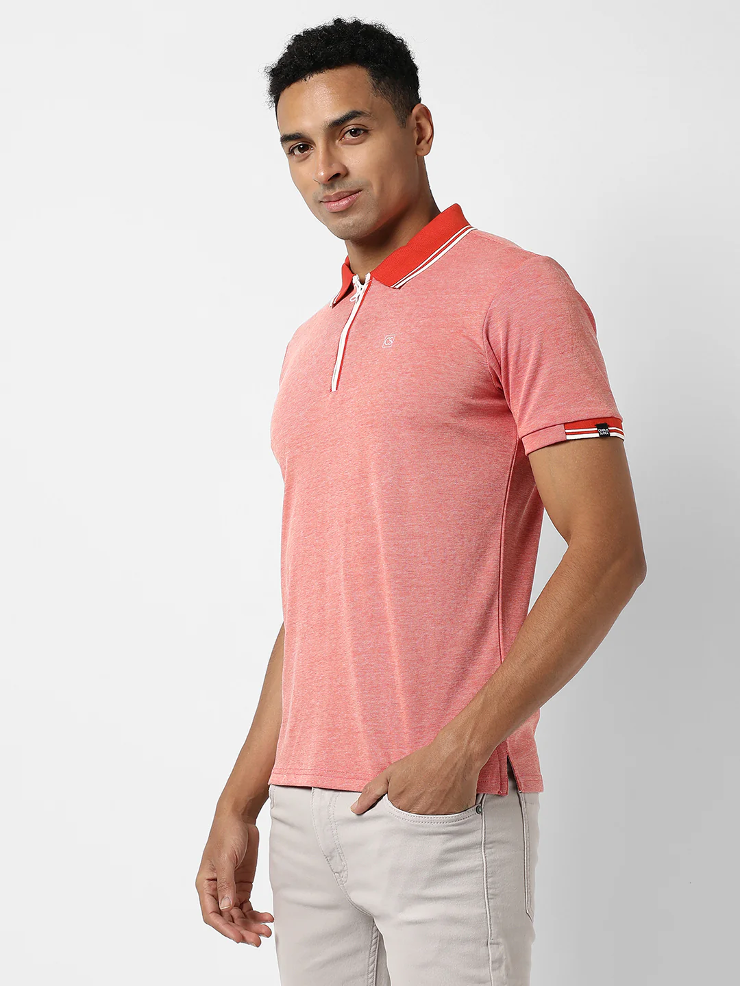 Polo T-Shirt With Contrast Hem - Image 3