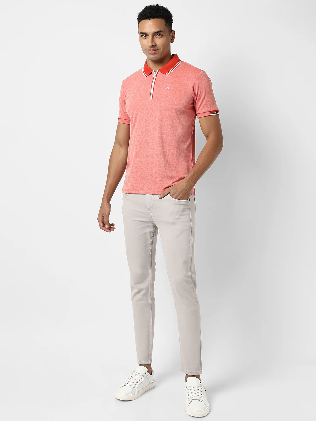 Polo T-Shirt With Contrast Hem - Image 5