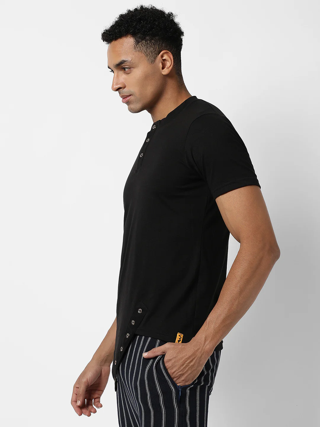 Asymmetrical Henley T-Shirt - Image 3