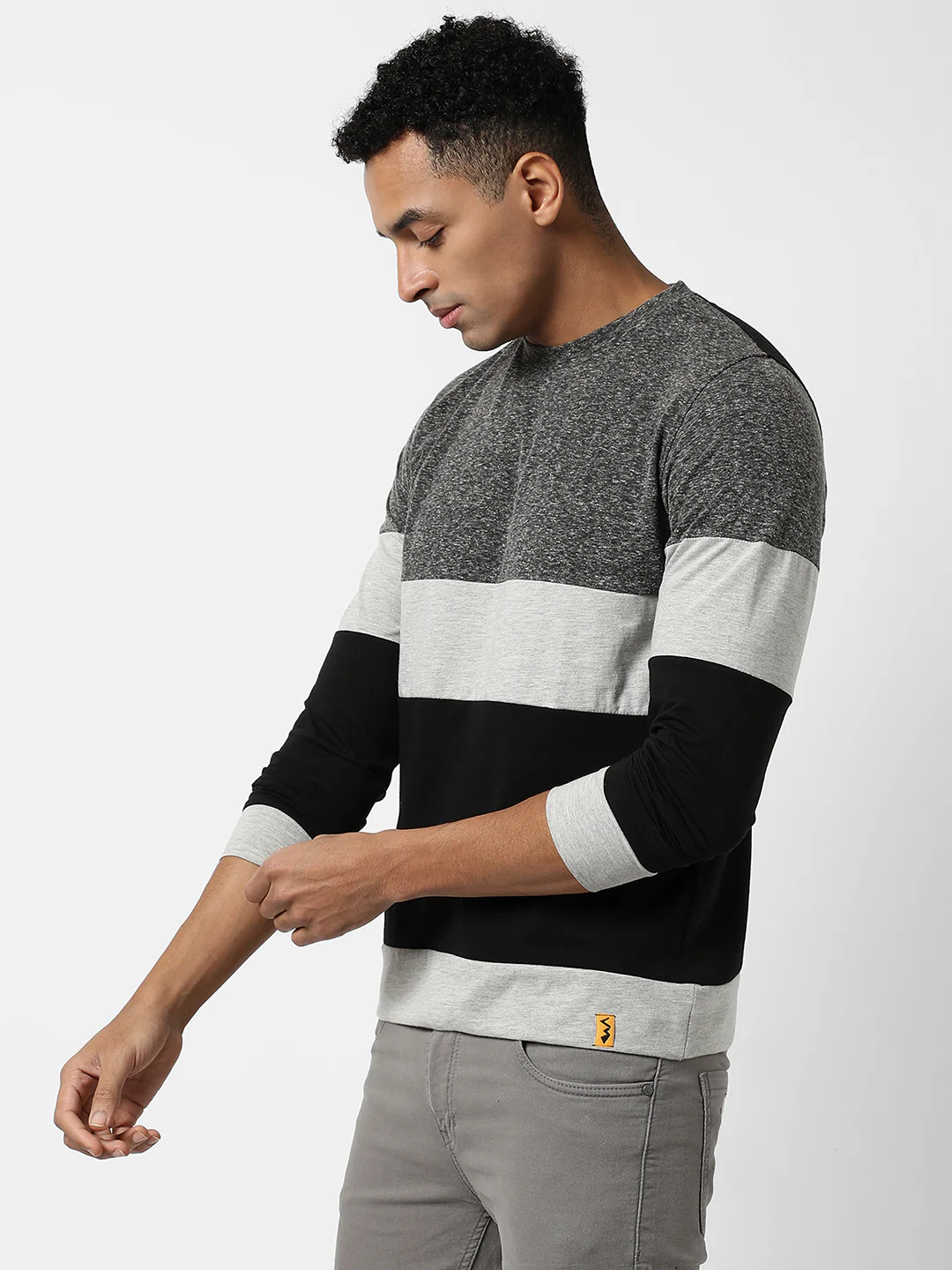 Heathered Horizontal Striped T-Shirt - Image 3