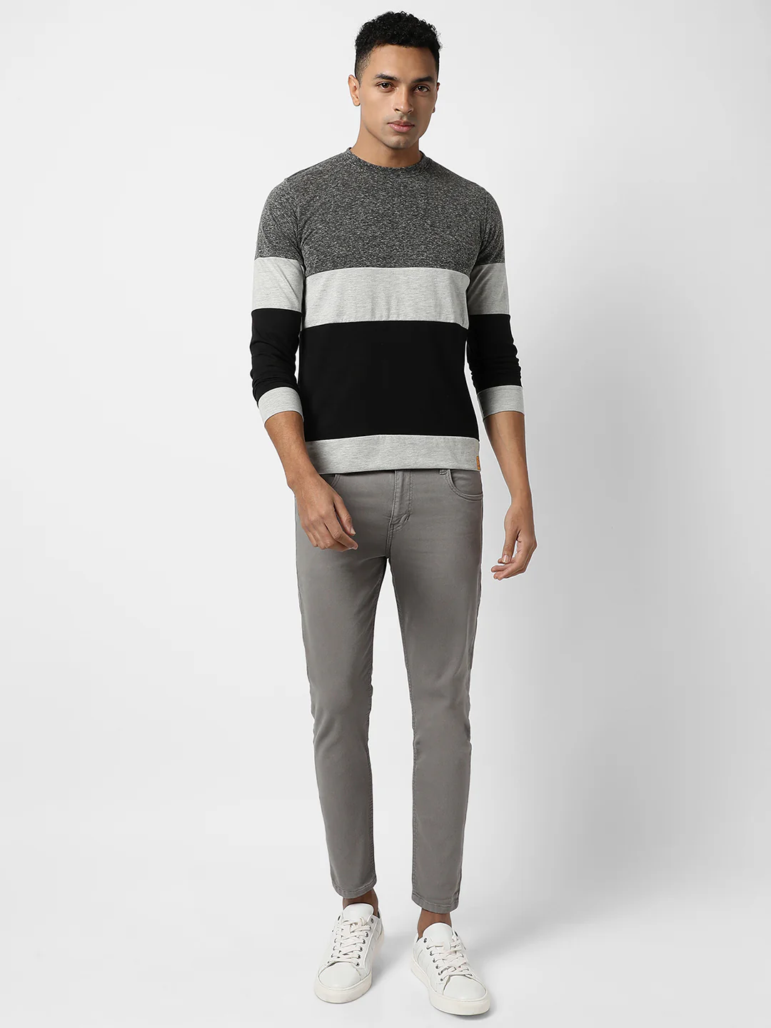 Heathered Horizontal Striped T-Shirt - Image 5