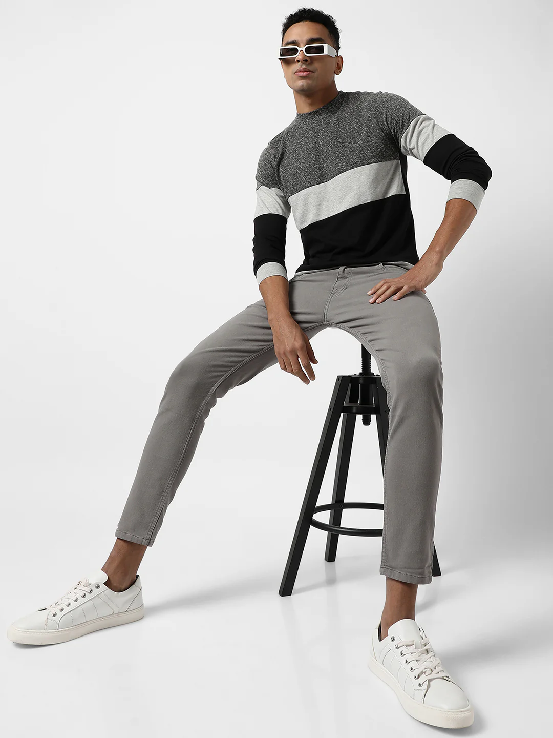 Heathered Horizontal Striped T-Shirt - Image 6