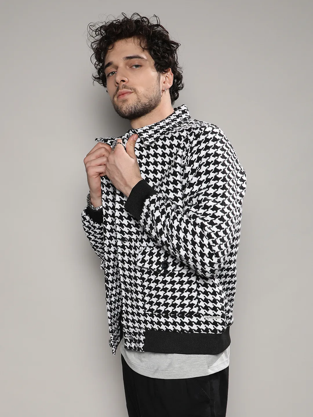 Houndstooth Denim Jacket - Image 3