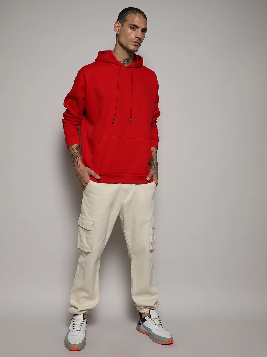 Oversized Basic Hoodie With Kangaroo Pocket - Image 5
