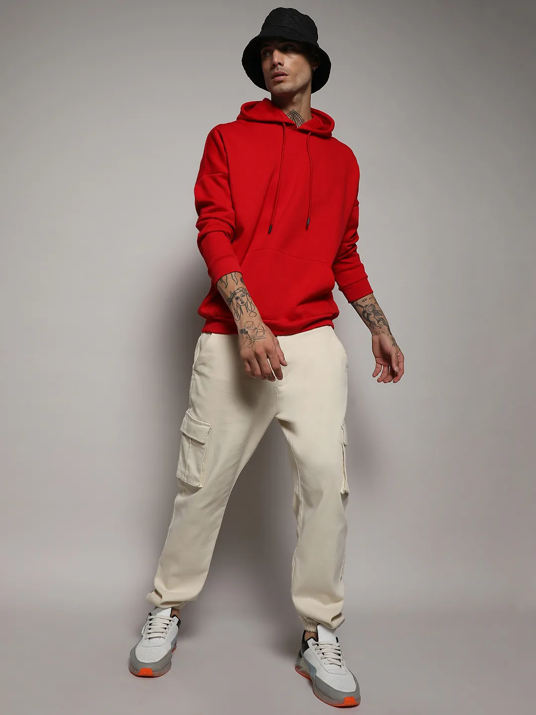Oversized Basic Hoodie With Kangaroo Pocket - Image 6