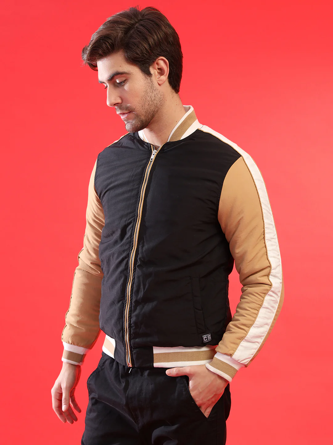 Puffer Jacket With Ribbed Hem - Image 3