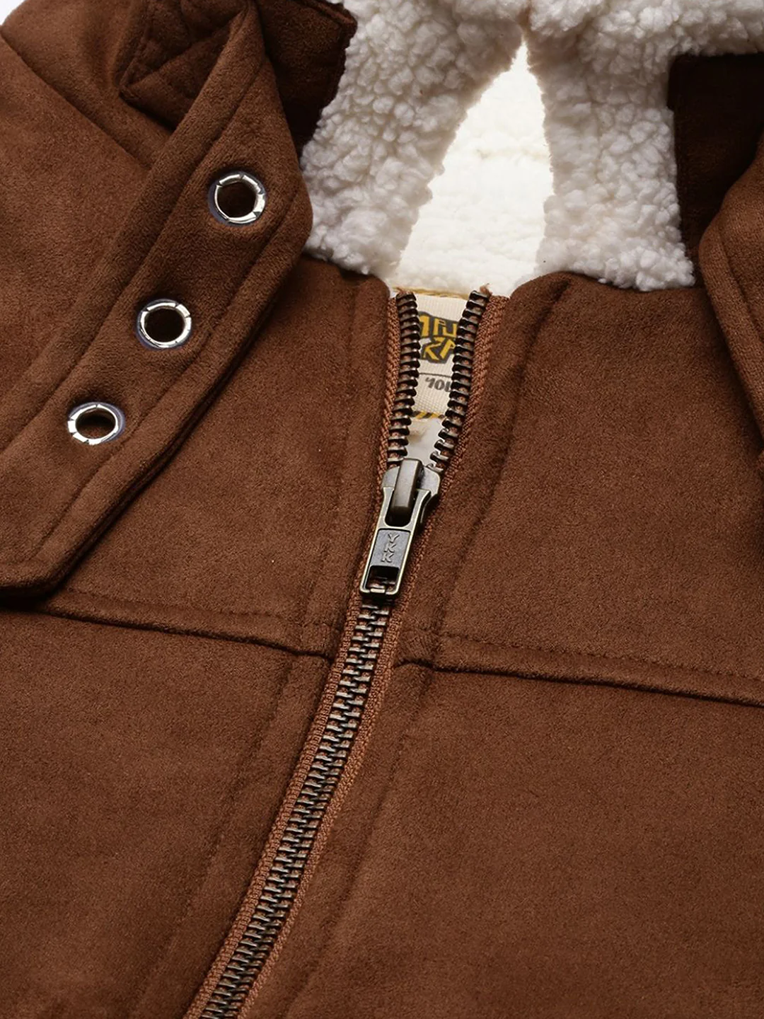 Fur-Lined Suede Bomber Jacket - Image 18