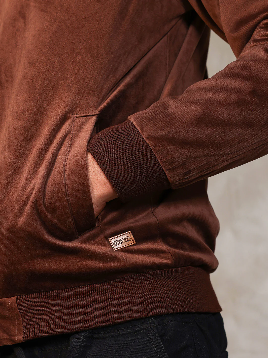 Fur-Lined Suede Bomber Jacket - Image 20