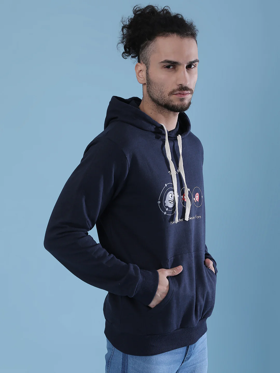Water Molecules Hoodie With Kangaroo Pocket - Image 3