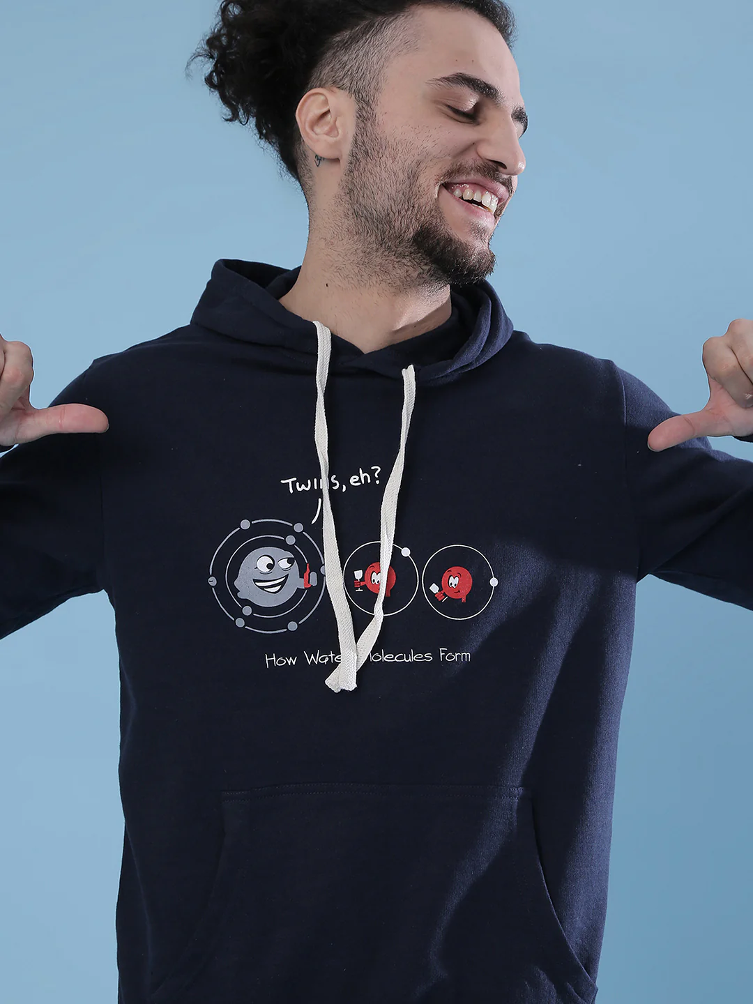 Water Molecules Hoodie With Kangaroo Pocket - Image 6