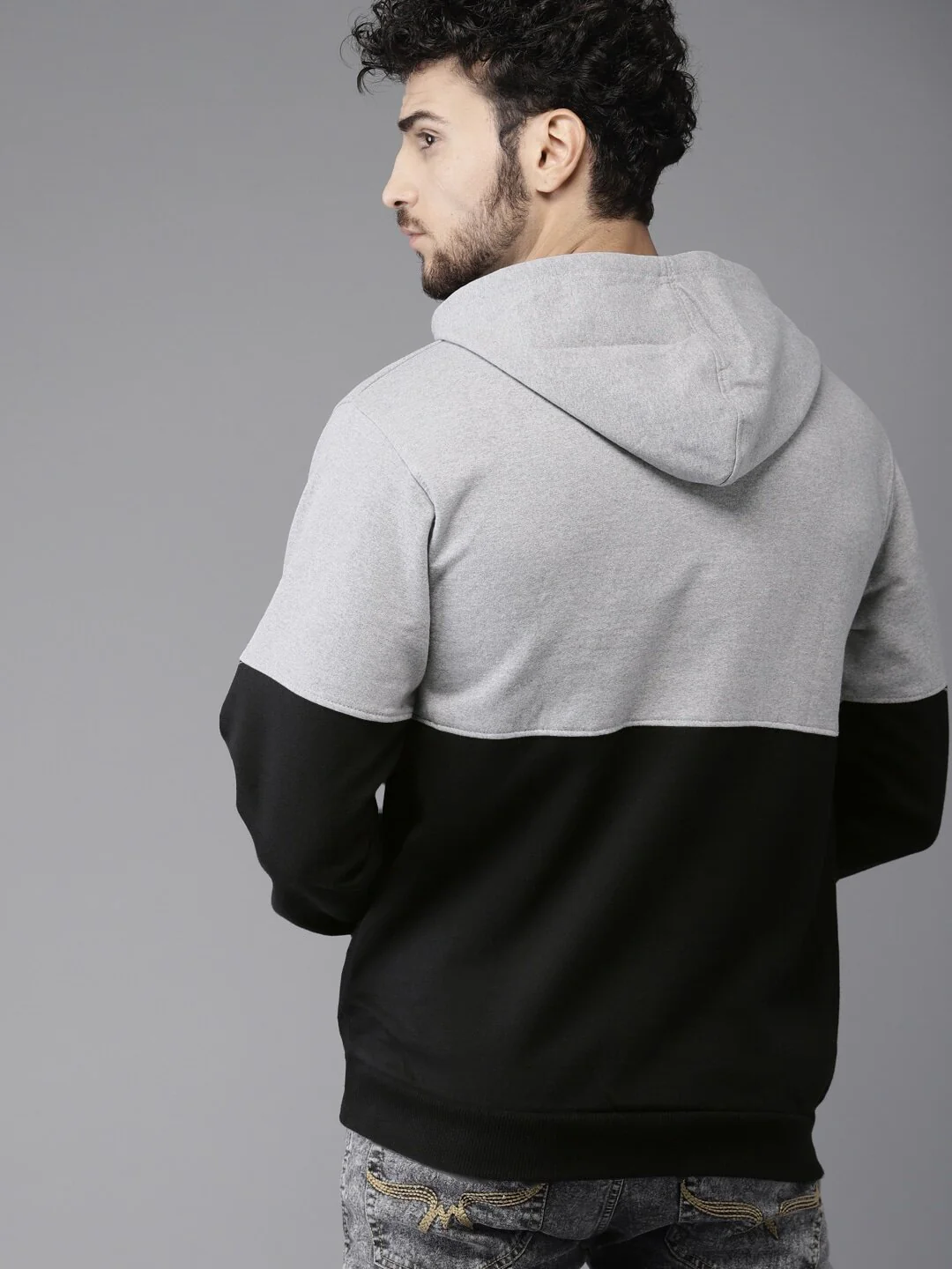 Pullover Hoodie With Ribbed Hem - Image 3