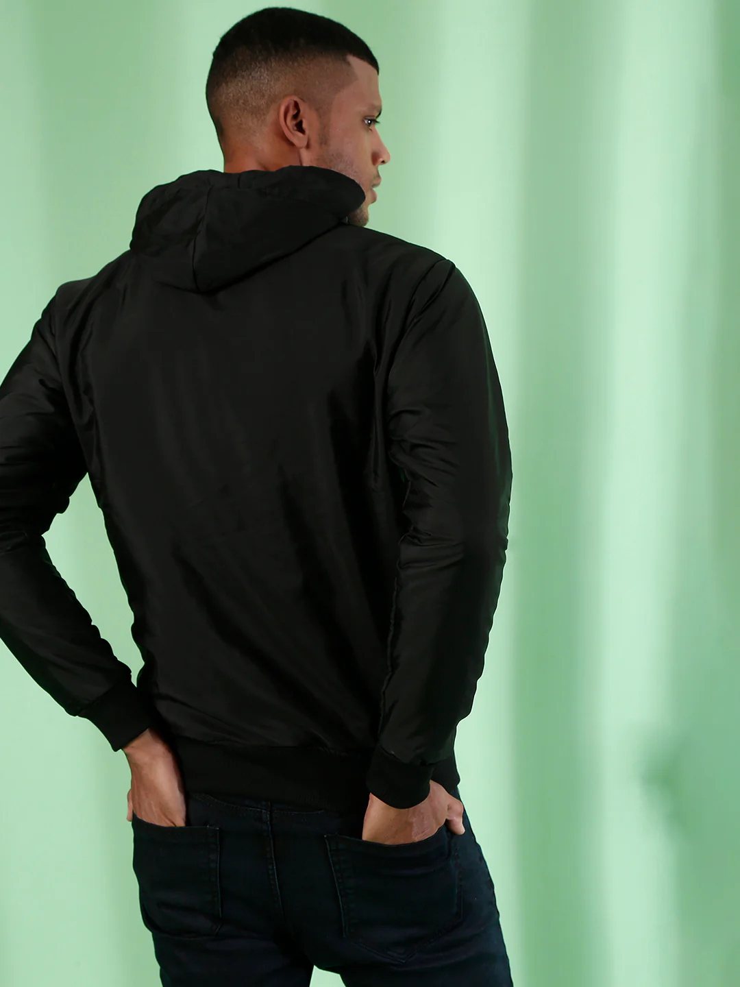 Zip-Front Jacket With Ribbed Hem - Image 4