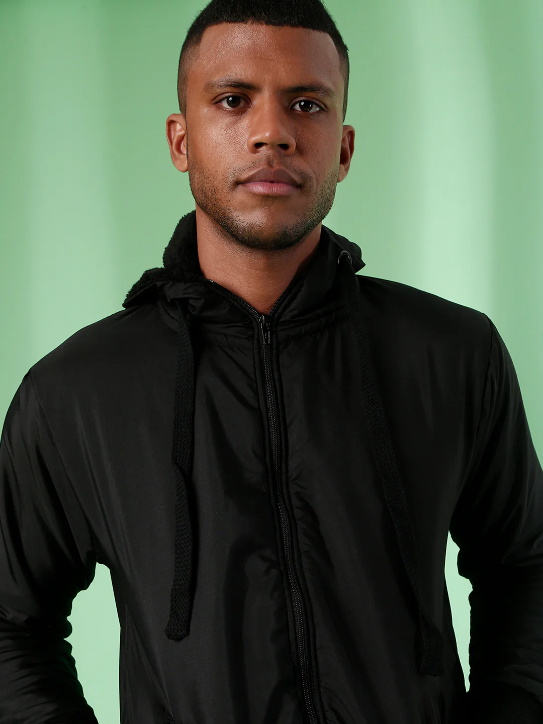 Zip-Front Jacket With Ribbed Hem - Image 6