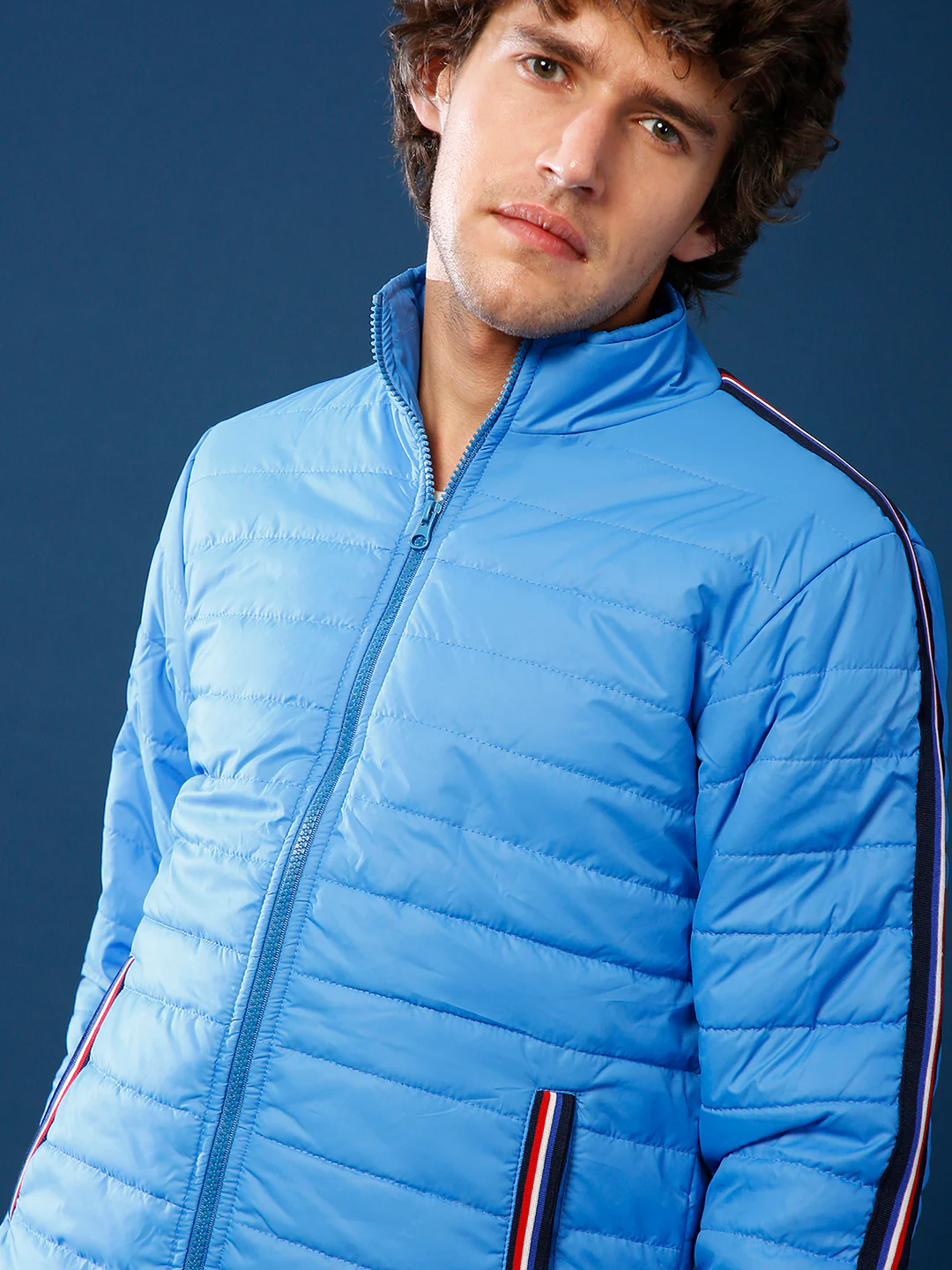 High Neck Quilted Jacket - Image 6
