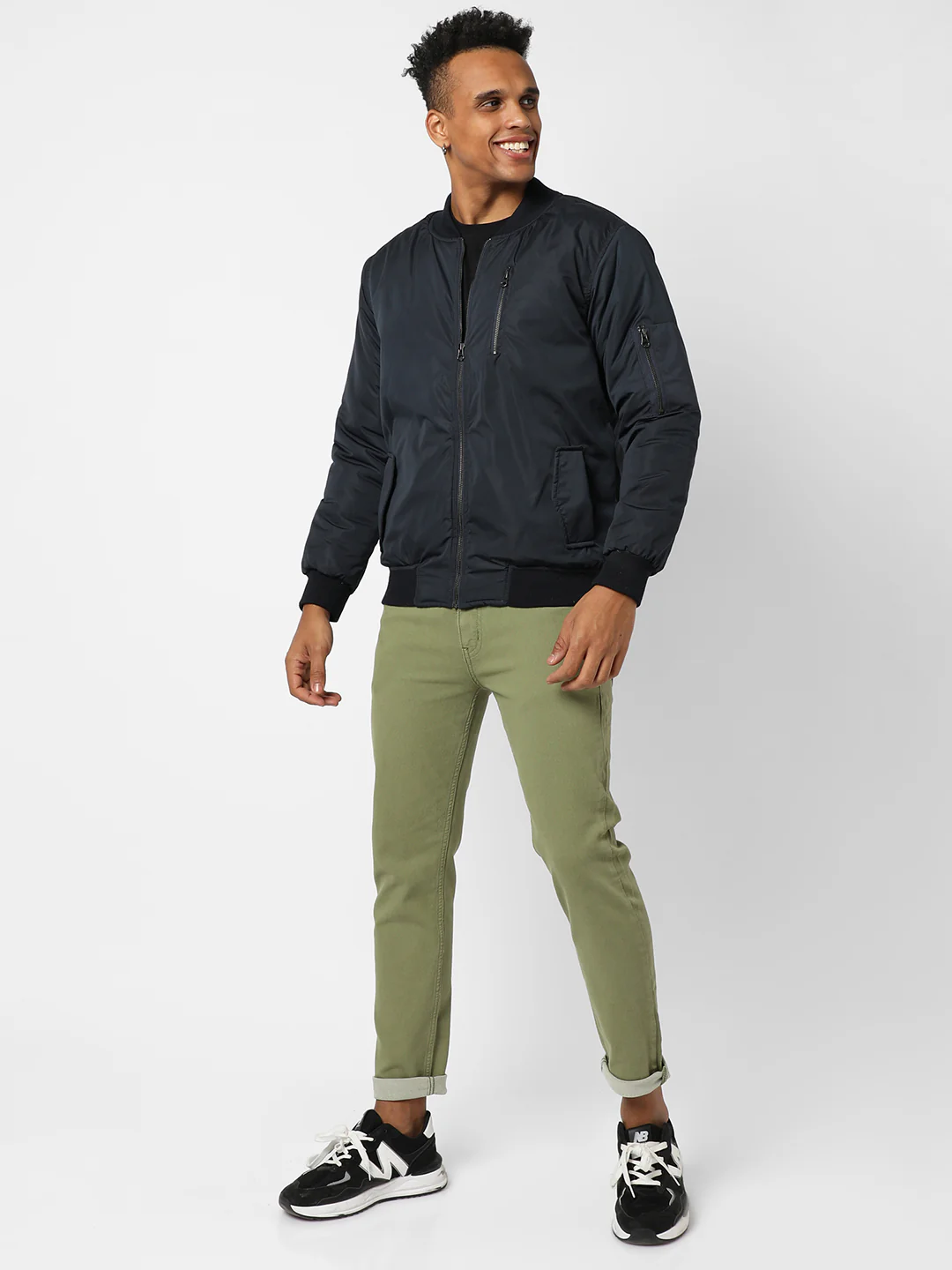 Zip-Front Puffer Jacket With Ribbed Hem - Image 5