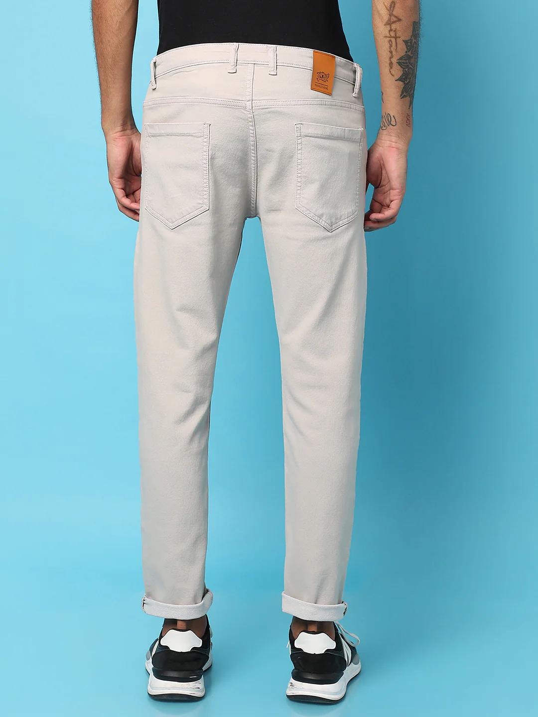 Rolled Hem Denim Jeans - Image 4